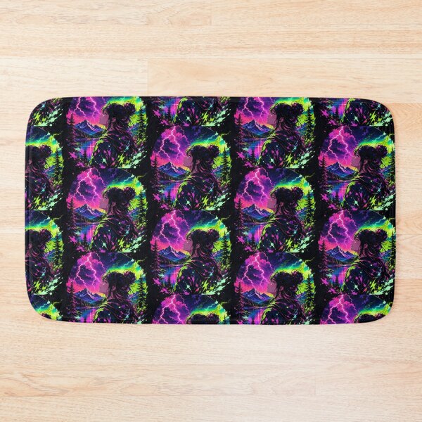 Item preview, Neon Anime Woman in Nature – Lightning Storm Fantasy | Colorful Electric Sky Design designed and sold by DervoTeck2767.
