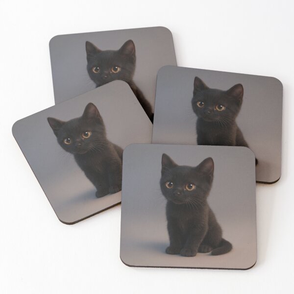 Item preview, Adorable Black Kitten Golden Eyes Studio Portrait designed and sold by UmSkelig834.