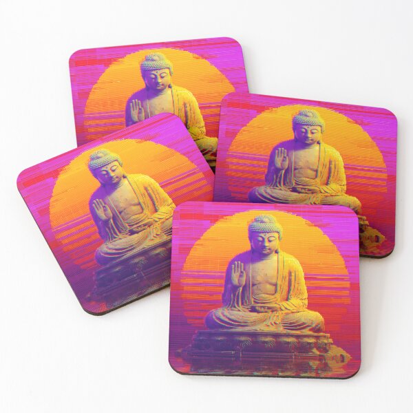 Item preview, Neon Glitch Buddha Meditation designed and sold by ClubVacay.