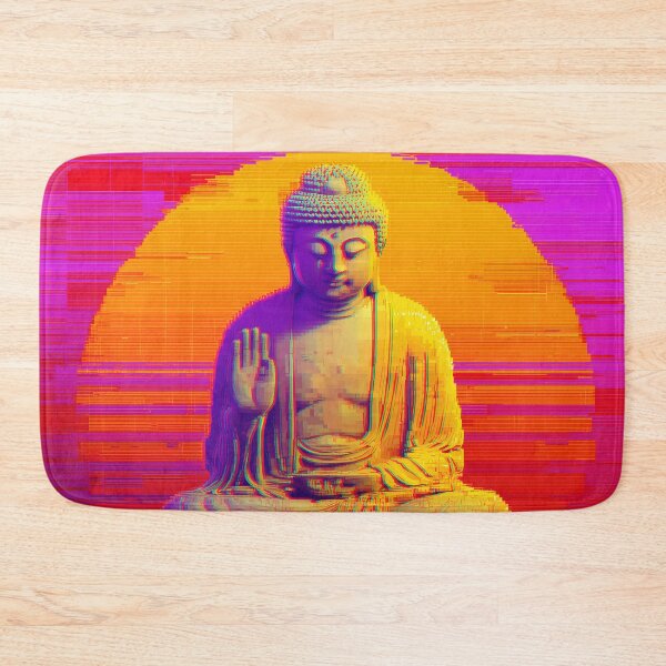 Item preview, Neon Glitch Buddha Meditation designed and sold by ClubVacay.