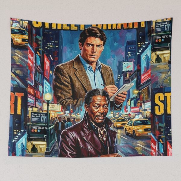 Item preview, Street Smart Poster – 1980s Crime Thriller Oil Painting designed and sold by Art's Diner.