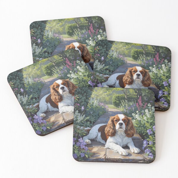 Item preview, Cavalier King Charles in the garden. designed and sold by VéVé's Place.