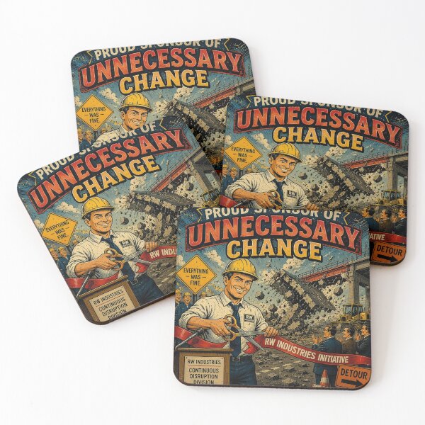 Item preview, Proud Sponsor of Unnecessary Change - Corporate Satire designed and sold by DeadpanYard.