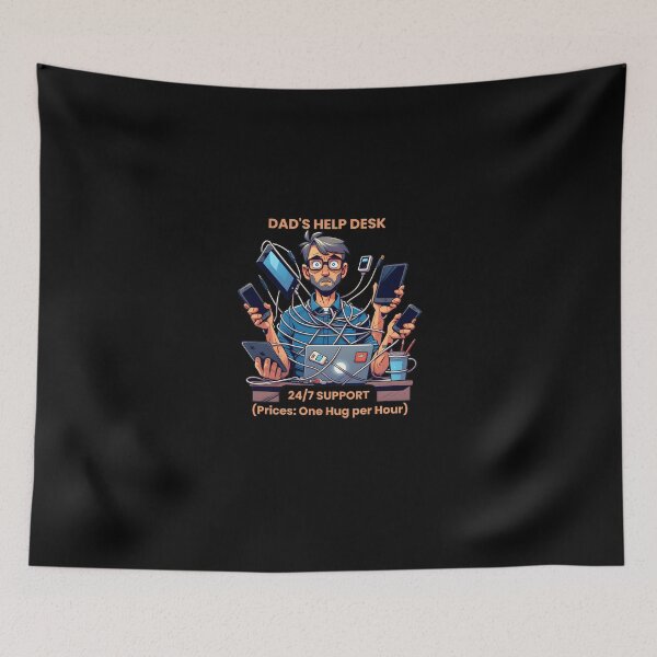 Item preview, Dad Help Desk Specialist 24/7 Family Support Funny Quote designed and sold by StudioArtKate.