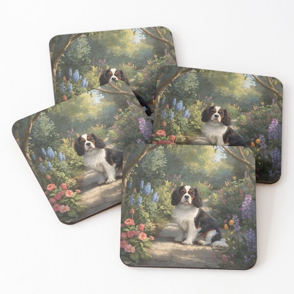 Item preview, Cavalier King Charles in the garden. designed and sold by VéVé's Place.