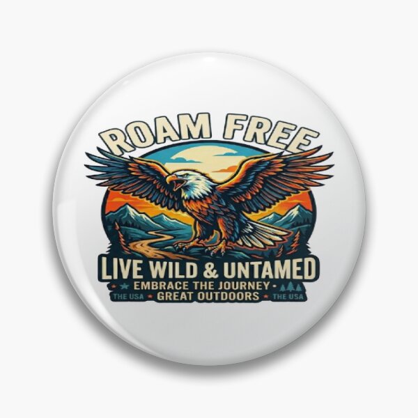 Item preview, Roam Free Eagle - Vintage American Adventure & Nature Graphic designed and sold by MAJCO-ART.