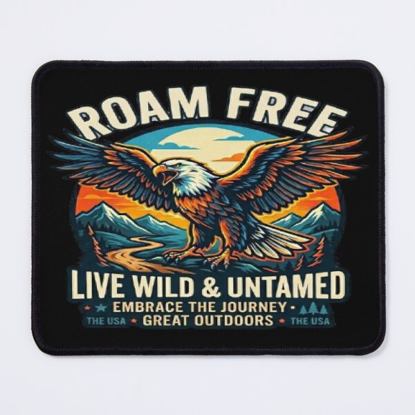 Item preview, Roam Free Eagle - Vintage American Adventure & Nature Graphic designed and sold by MAJCO-ART.
