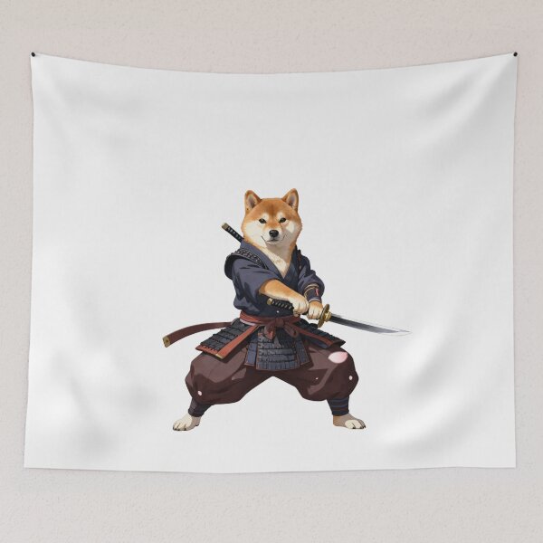 Item preview, Samurai Shiba Inu Japanese Warrior Graphic Tee designed and sold by GoldenPaw Society.