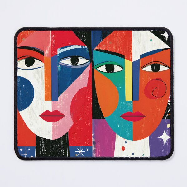 Item preview, Gemini Reflections of a Cosmic Twin Abstract Zodiac Portrait Art with Vibrant Geometry Celestial designed and sold by OlfactoART Studio.