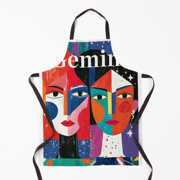 Item preview, Gemini Reflections of a Cosmic Twin Abstract Zodiac Portrait Art with Vibrant Geometry Celestial designed and sold by OlfactoART Studio.