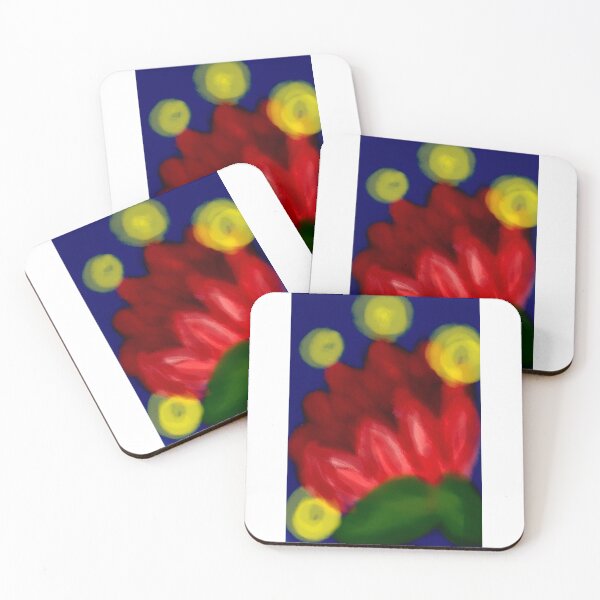 Item preview, Minimalist modern art of Red petals and yellow light bubbles design pattern checked aesthetic  designed and sold by Shukasya-Arts.