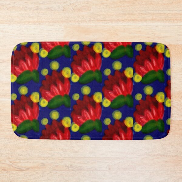 Item preview, Minimalist modern art of Red petals and yellow light bubbles design pattern checked aesthetic  designed and sold by Shukasya-Arts.