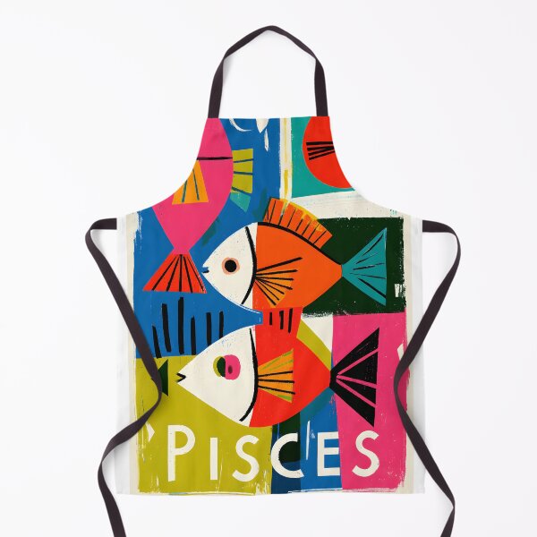Item preview, Pisces Swimming Through Starlight Abstract Zodiac Fish Art with Bold Geometric Design designed and sold by OlfactoART Studio.