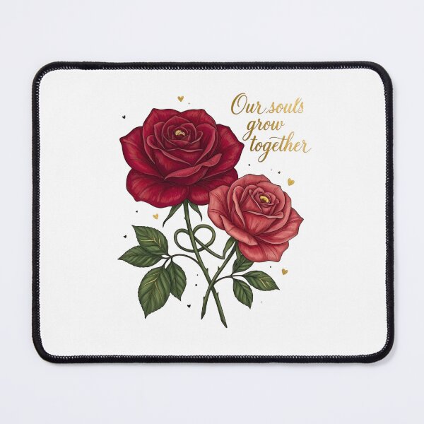 Item preview, Our Souls Grow Together Two Entwined Roses Crimson and Soft Pink designed and sold by Good Vibes .