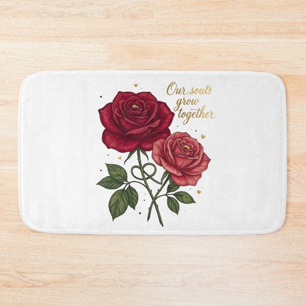 Item preview, Our Souls Grow Together Two Entwined Roses Crimson and Soft Pink designed and sold by Good Vibes .