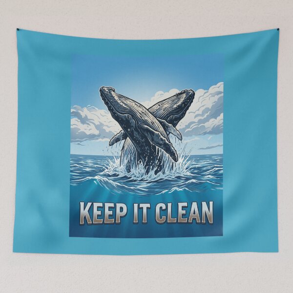 Item preview, Keep It Clean Humpback Whale Ocean Conservation T-Shirt designed and sold by MalamaThreads.