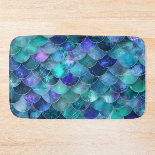 Item preview, Cute Mermaid Print Blue Teal Purple  designed and sold by SeaStarMermaids.
