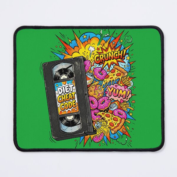 Item preview, Funny 90s VHS Diet Cheat Code Food Pop Art designed and sold by RetroRewind Studio.