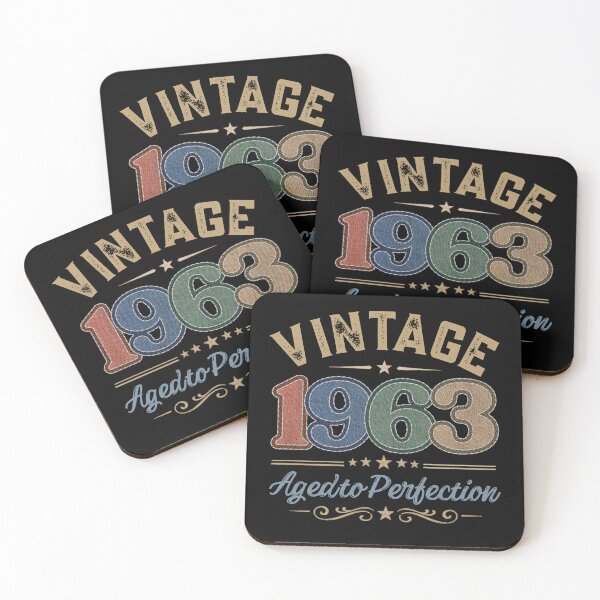 Item preview, Vintage 1963 Aged to Perfection Retro Birthday Design | Born in 1963 | Embroidered Denim Style designed and sold by Silaris Designs.