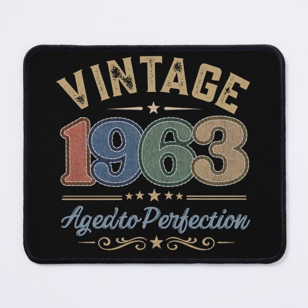 Item preview, Vintage 1963 Aged to Perfection Retro Birthday Design | Born in 1963 | Embroidered Denim Style designed and sold by Silaris Designs.