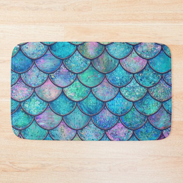 Item preview, Cute Mermaid Print Pink Teal designed and sold by SeaStarMermaids.