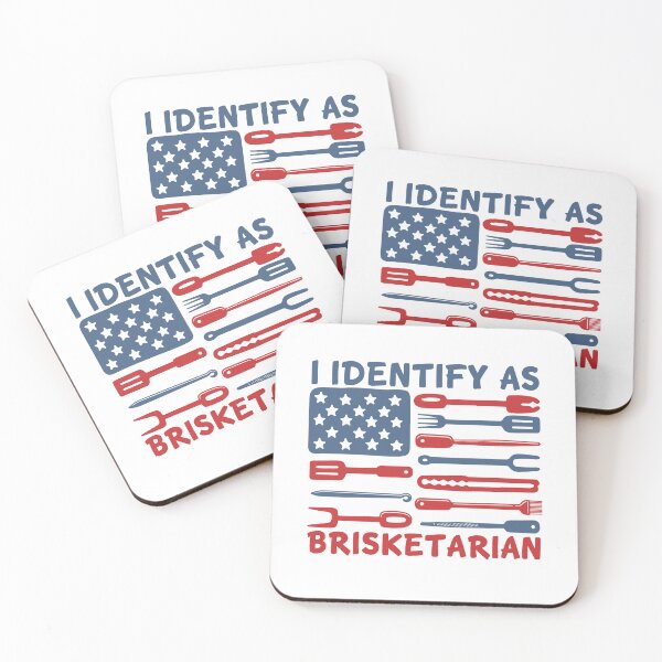 Item preview, I Identify As Brisketarian - BBQ Smoker Grilling Pitmaster Barbecue American Flag designed and sold by gunaone-design.