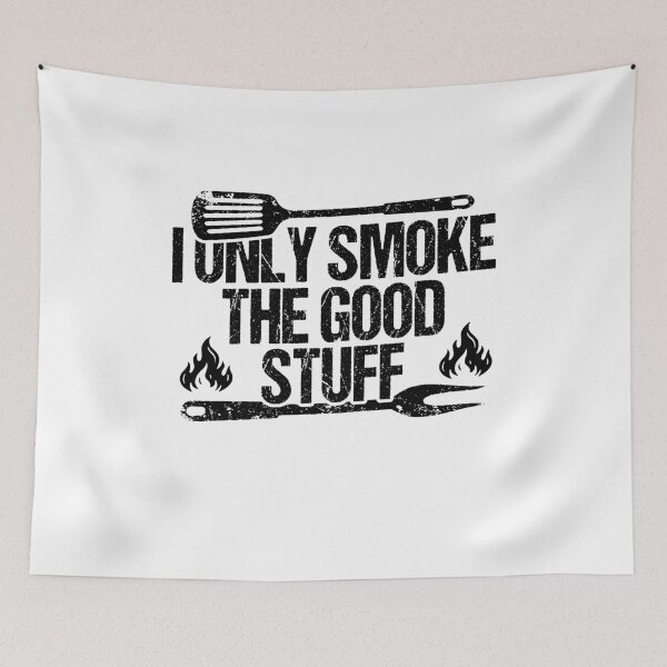 Item preview, I Only Smoke the Good Stuff Funny BBQ Grill Smoker Pitmaster Gift Grilling Lover Summer Cookout designed and sold by gunaone-design.