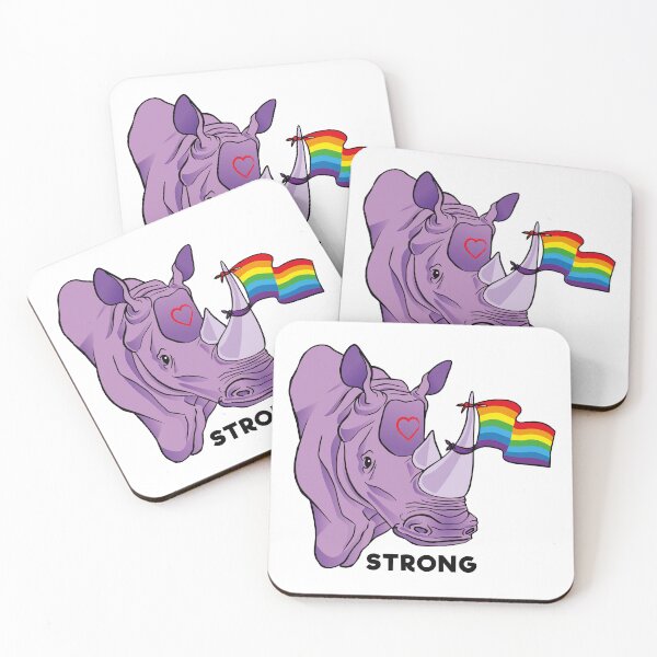 Item preview, Strong violet rhino with rainbow flag designed and sold by Konopikyu.