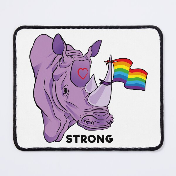 Item preview, Strong violet rhino with rainbow flag designed and sold by Konopikyu.