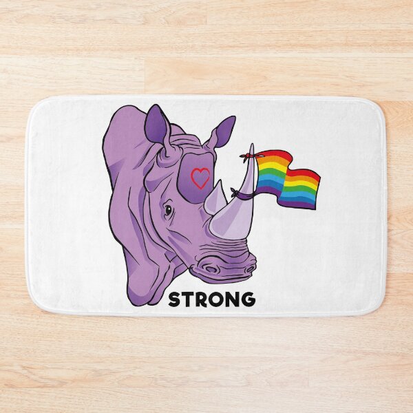 Item preview, Strong violet rhino with rainbow flag designed and sold by Konopikyu.