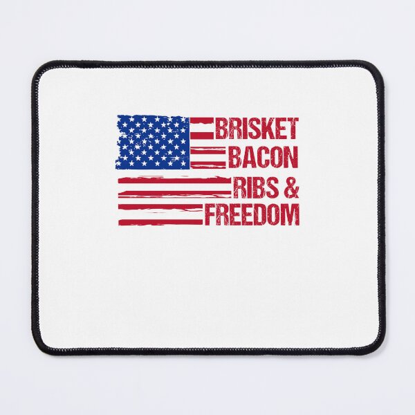 Item preview, Brisket Bacon Ribs & Freedom Patriotic BBQ Flag Summer Grilling 4th of July Independence Day Cookout Party American USA designed and sold by gunaone-design.