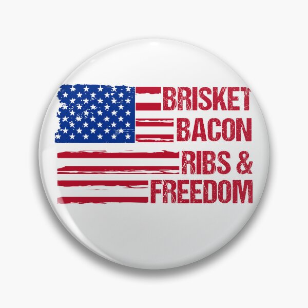 Item preview, Brisket Bacon Ribs & Freedom Patriotic BBQ Flag Summer Grilling 4th of July Independence Day Cookout Party American USA designed and sold by gunaone-design.