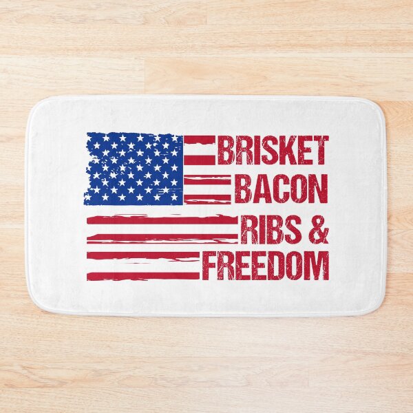 Item preview, Brisket Bacon Ribs & Freedom Patriotic BBQ Flag Summer Grilling 4th of July Independence Day Cookout Party American USA designed and sold by gunaone-design.