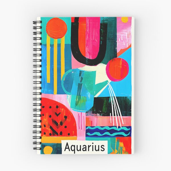 Item preview, Aquarius Spark of Tomorrow Abstract Zodiac Symbol Art with Vibrant Cosmic Geometry  designed and sold by OlfactoART Studio.