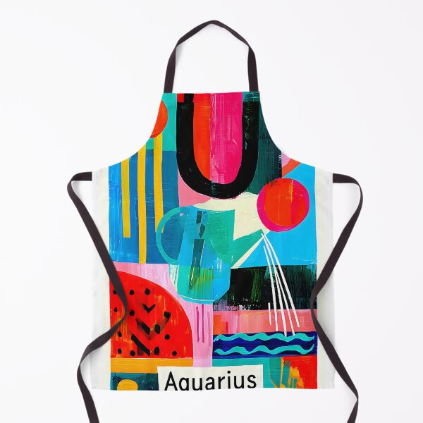Item preview, Aquarius Spark of Tomorrow Abstract Zodiac Symbol Art with Vibrant Cosmic Geometry designed and sold by OlfactoART Studio.