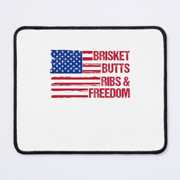 Item preview, Brisket Butts Ribs and Freedom - BBQ USA Flag Funny Patriotic Food 4th of July designed and sold by gunaone-design.