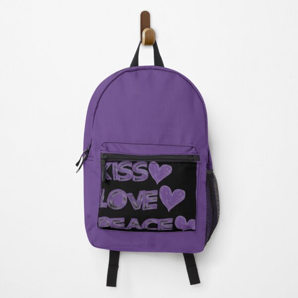 Item preview, Kiss Love and Peace – Black and Purple  designed and sold by BayliloArtist.