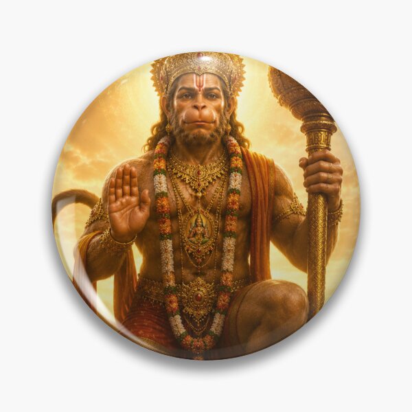 Item preview, Lord Hanuman Blessing Devotees – Divine Protection Hindu Wall Art | Spiritual Home Decor designed and sold by Homyar.