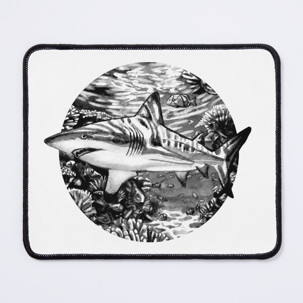 Item preview, Shark Reef Monochrome designed and sold by Kelsey Worth.