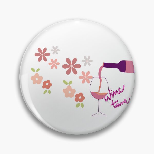 Item preview, This Whimsical floral "Wine Time" Illustration for essential t-shirt, hats, mugs, and more  with its warm Earthy tone convey a time to unwind. designed and sold by MKTreasures.