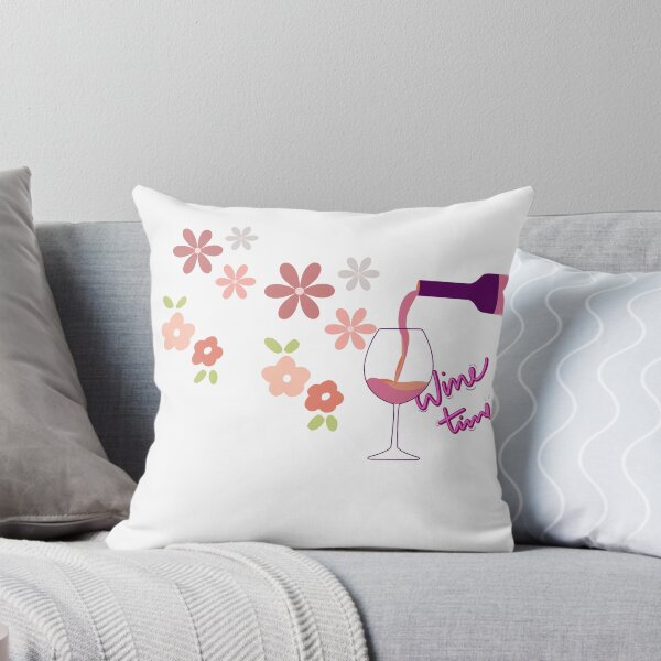 Item preview, This Whimsical floral "Wine Time" Illustration for essential t-shirt, hats, mugs, and more  with its warm Earthy tone convey a time to unwind. designed and sold by MKTreasures.