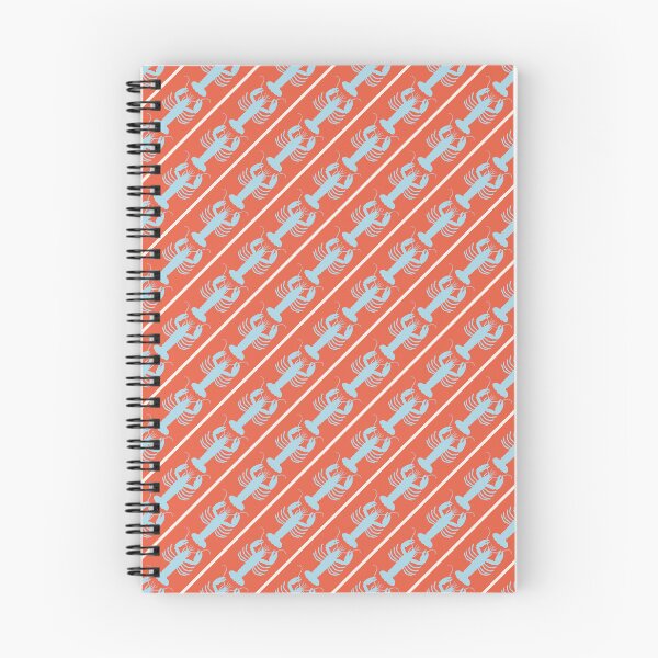 Item preview, Coastal Lobsters and Stripes Diagonal Pattern in Orange Light Blue Cream designed and sold by kierkegaard.