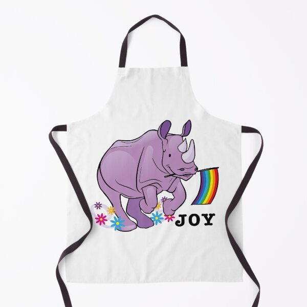 Item preview, Joy running violet rhino with rainbow flag designed and sold by Konopikyu.