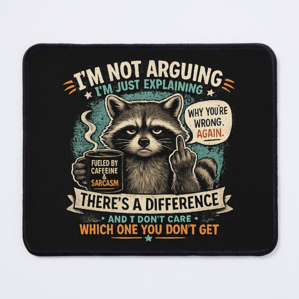 Item preview, Sarcastic Raccoon Fueled By Caffeine And Sarcasm Funny Sticker designed and sold by piketo.