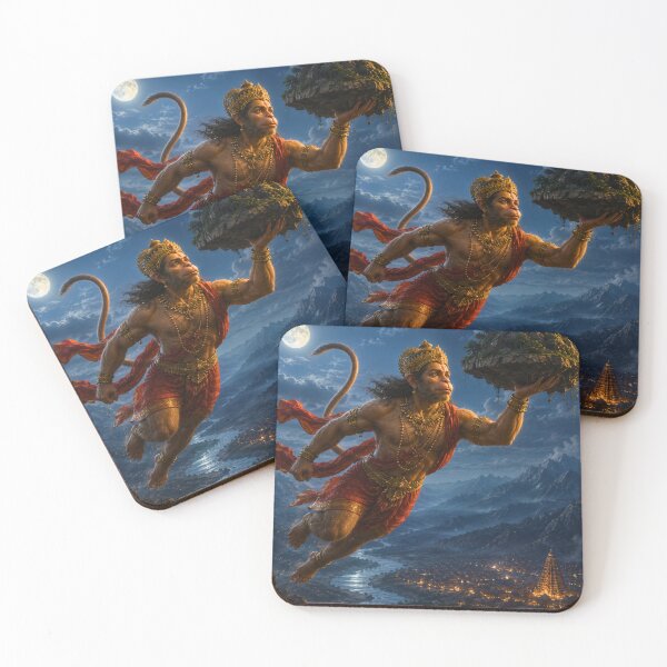 Item preview, Lord Hanuman Carrying Sanjeevani Mountain – Ramayana Heroic Wall Art designed and sold by Homyar.