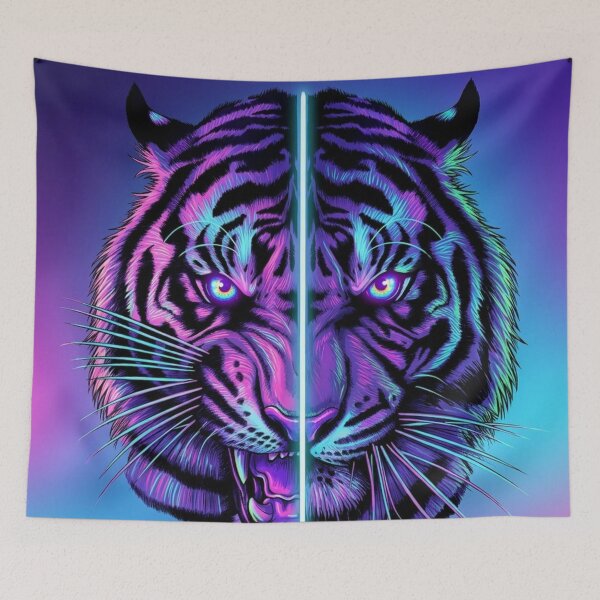 Item preview, Duality Tiger Neon Nature Lgbtq+ WLW Decor Poster Print Art Comic Saying  designed and sold by Mind Space.