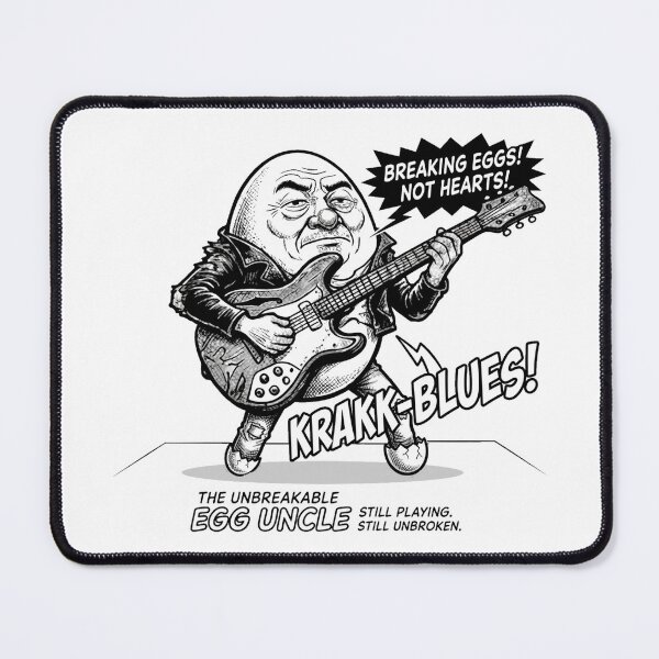 Item preview, Egg Uncle: The Unbreakable Blues Rocker designed and sold by Surreal Characters & Cute Pups.