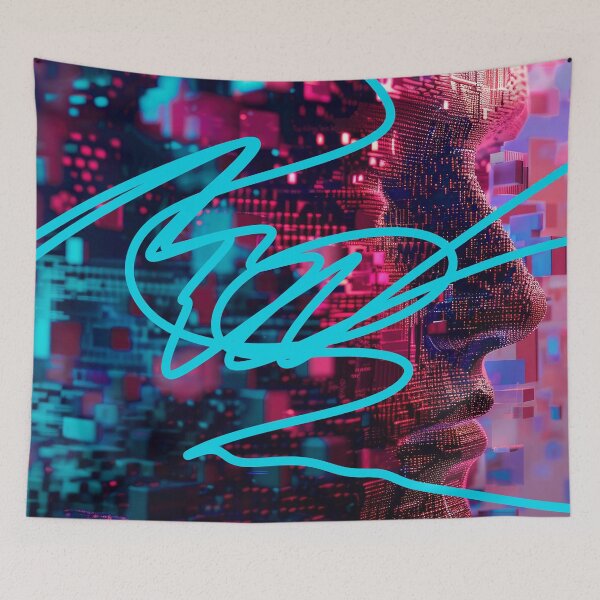 Item preview, Sci-Fi Robot Techno Glitch Lines With Blur Aesthetic designed and sold by DEC02.