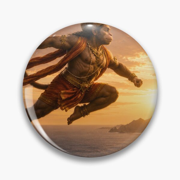 Item preview, Lord Hanuman Crossing the Ocean – Courage and Faith Hindu Wall Art designed and sold by Homyar.