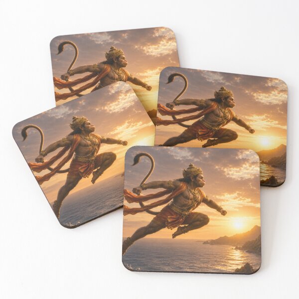 Item preview, Lord Hanuman Crossing the Ocean – Courage and Faith Hindu Wall Art designed and sold by Homyar.